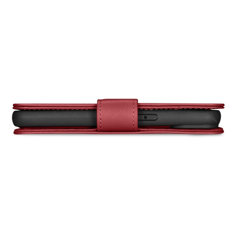 iCarer Wallet Case 2in1 capa de pele com tampa para iPhone 14 Plus, Anti-RFID, vermelha (WMI14220727-RD)