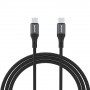 Cabo Dudao L3CC USB-C para USB-C de 60 W, 1,2 m, entrançado, preto