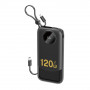Power bank Dudao K13 de 10000 mAh com cabo integrado, preto