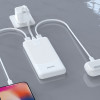 Power bank Dudao K10 de 10000 mAh, 2 x USB-A, 2,4 A, branco