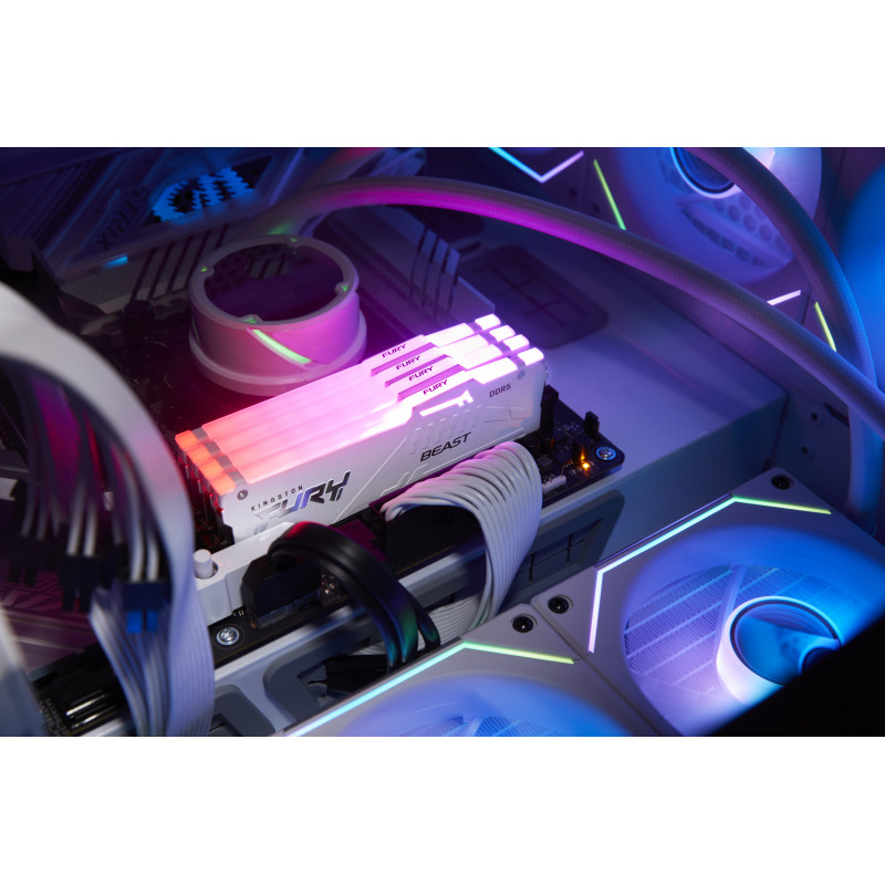 Kingston FURY Beast 16 GB DDR5-5600 CL40 módulo de memória DIMM, RGB, branco, KF556C40BWA-16