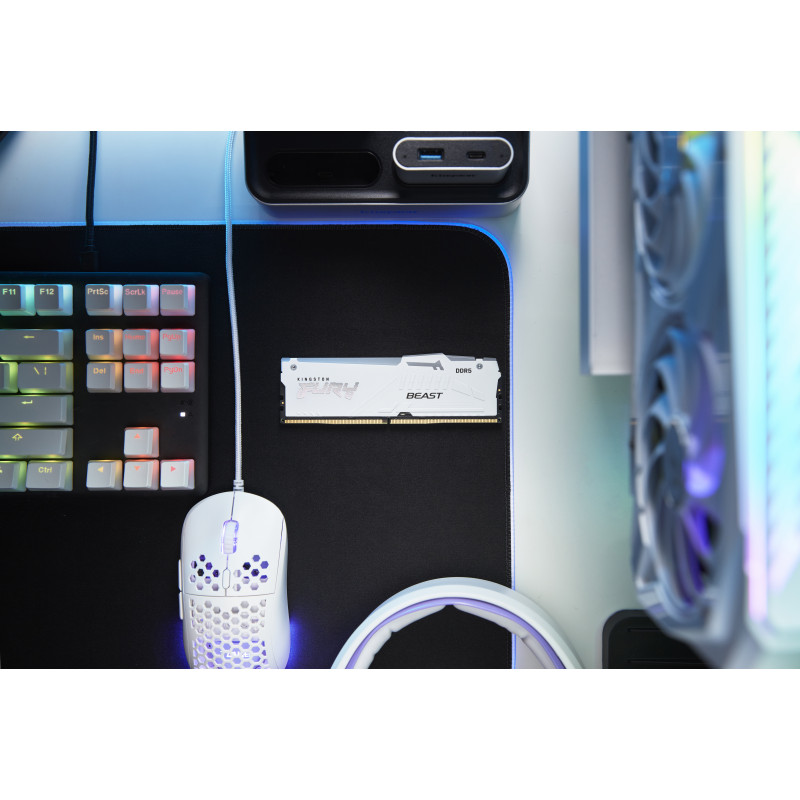 Kingston FURY Beast 16 GB DDR5-5600 CL40 módulo de memória DIMM, RGB, branco, KF556C40BWA-16