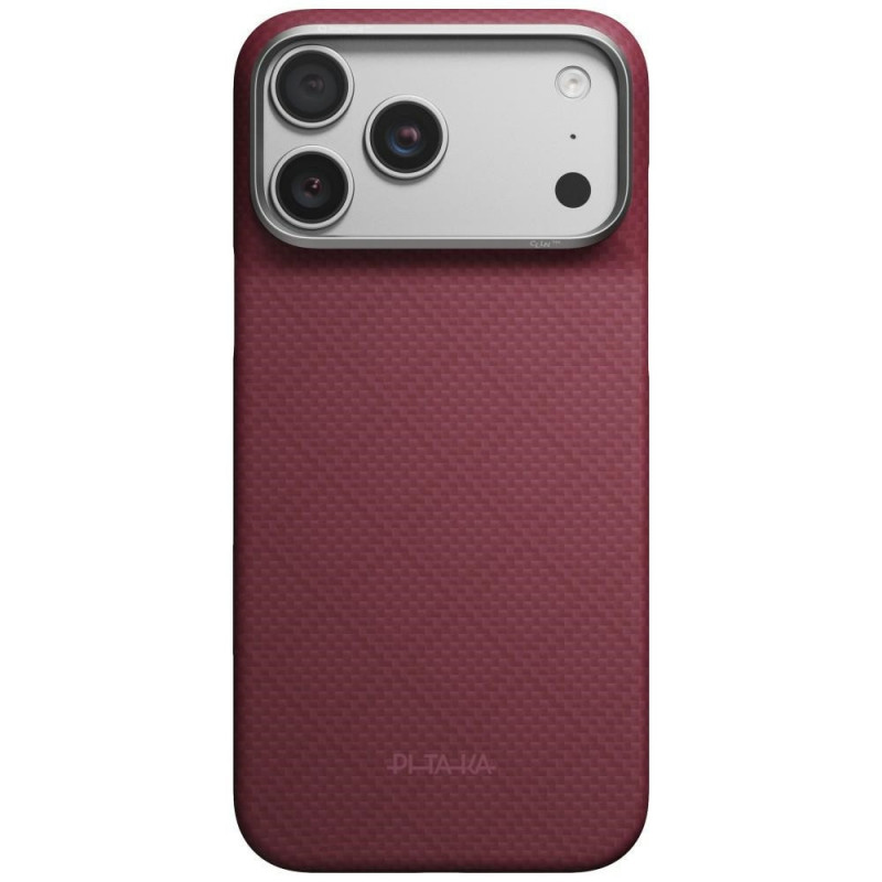 PITAKA Edge Case Argyle MagSafe capa para Apple iPhone 18 Pro Max / 17 Pro Max, bordô