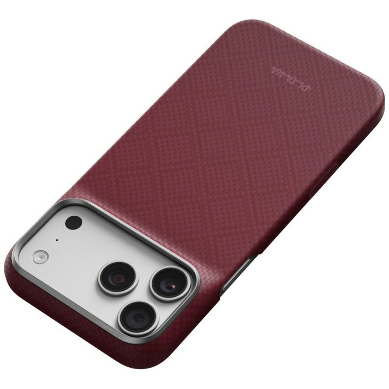 PITAKA Edge Case Argyle MagSafe capa para Apple iPhone 18 Pro Max / 17 Pro Max, bordô