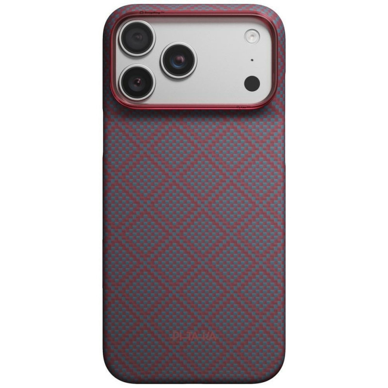 PITAKA Edge Case Argyle MagSafe capa para Apple iPhone 18 Pro Max / 17 Pro Max, azul e vermelha
