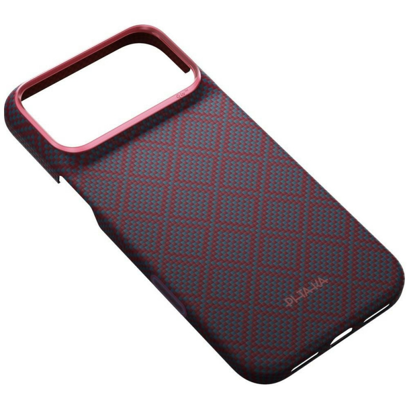 PITAKA Edge Case Argyle MagSafe capa para Apple iPhone 18 Pro Max / 17 Pro Max, azul e vermelha