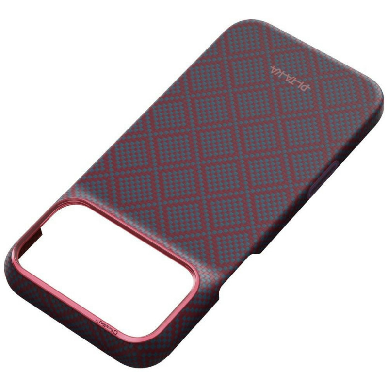 PITAKA Edge Case Argyle MagSafe capa para Apple iPhone 18 Pro Max / 17 Pro Max, azul e vermelha