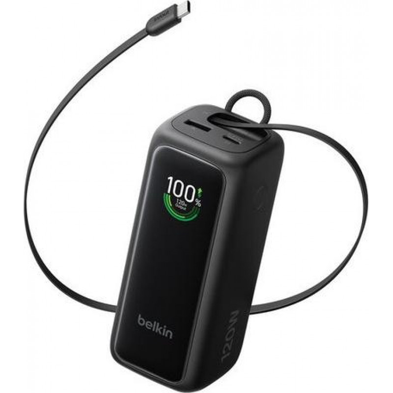 Belkin UltraCharge Smart Display Power power bank BPB042HQBK, PD 120 W, cabo USB-C retrátil