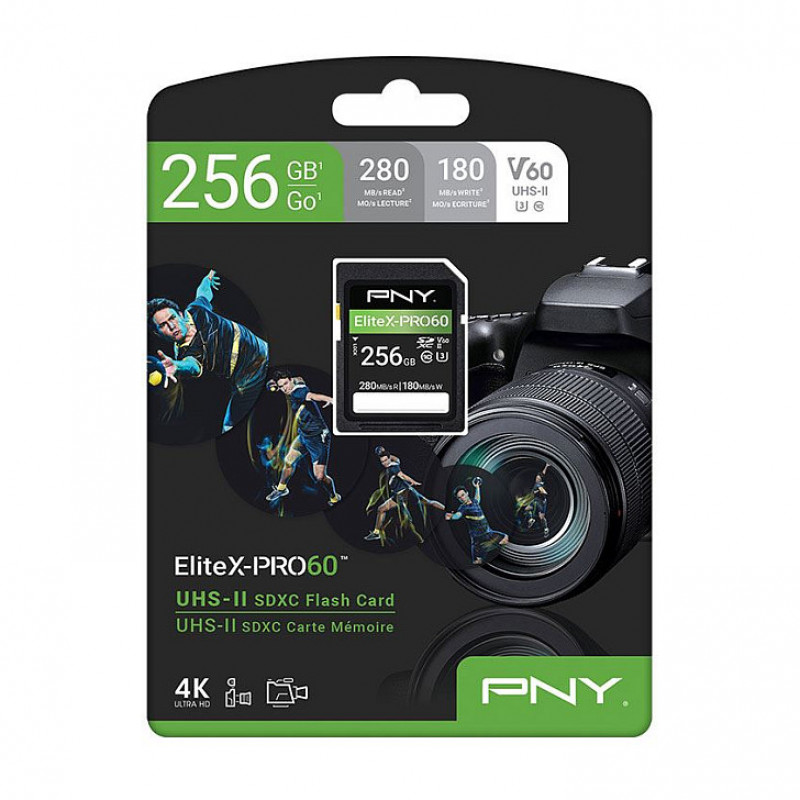 PNY EliteX-PRO60 cartão de memória SDXC 256 GB, UHS-II, Class 10, P-SD256V60280EXP6-GE