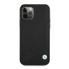 BMW BMHCP12LRCDPK Apple iPhone 12 Pro Max capa rígida Leather Deboss, preto