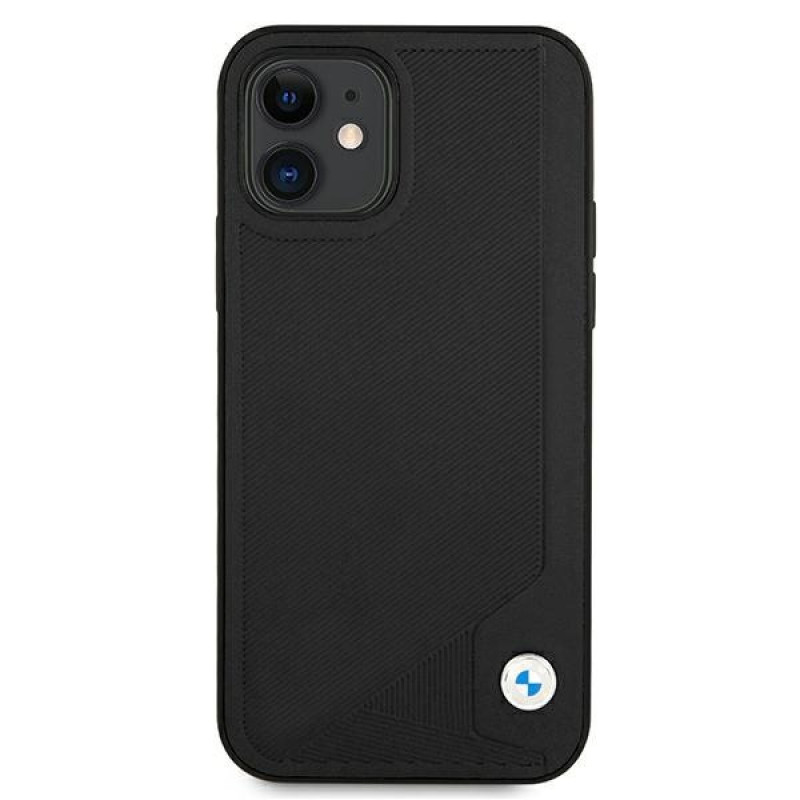 BMW BMHCP12SRCDPK Capa rígida Apple iPhone 12 mini Leather Deboss, preta