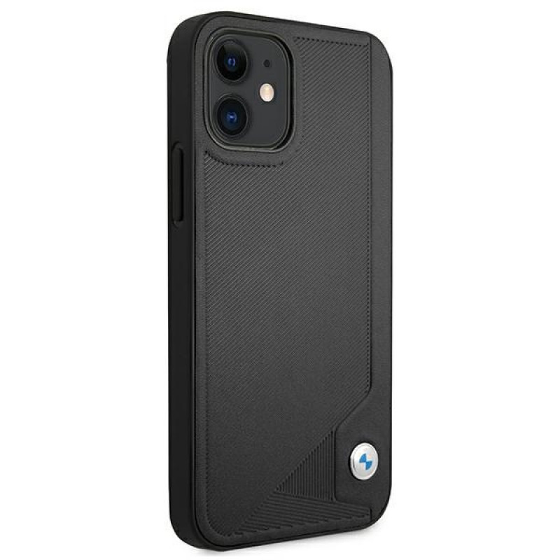 BMW BMHCP12SRCDPK Capa rígida Apple iPhone 12 mini Leather Deboss, preta