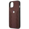 BMW BMHCP13SRSPPR Capa rígida Apple iPhone 13 mini Leather Curve Perforate, vermelha