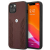 BMW BMHCP13MRSPPR Capa rígida Apple iPhone 13 Leather Curve Perforate, vermelha
