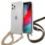 Guess GUHCP12MKC4GSGO Capa rígida Apple iPhone 12 / 12 Pro 4G Gold Chain, Transparente