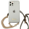 Guess GUHCP12MKC4GSGO Capa rígida Apple iPhone 12 / 12 Pro 4G Gold Chain, Transparente