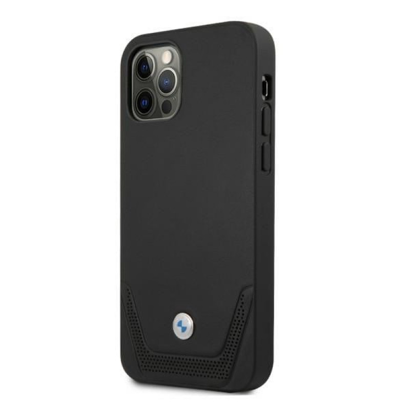 BMW BMHCP12MRSWPK Capa rígida Apple iPhone 12 / 12 Pro Leather Perforate, preta