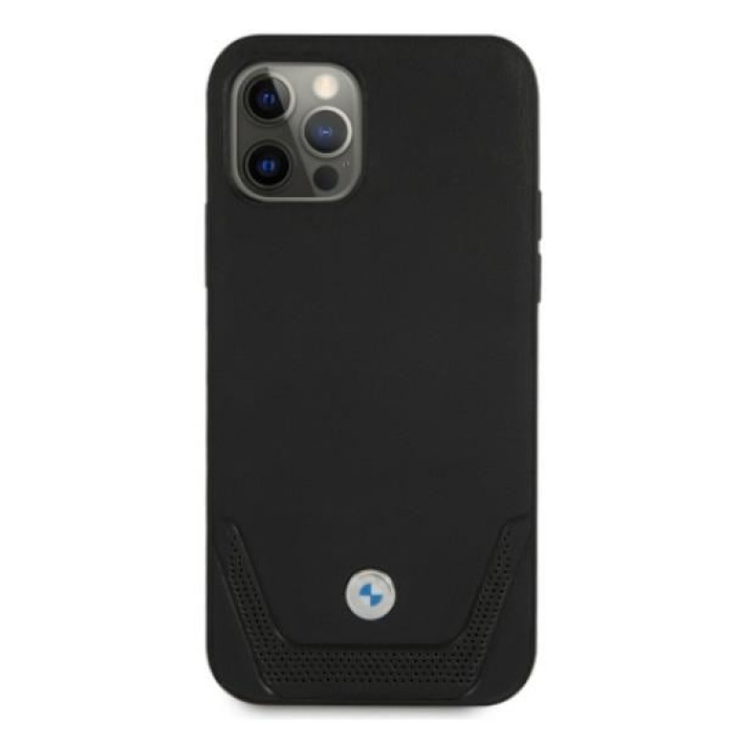 BMW BMHCP12MRSWPK Capa rígida Apple iPhone 12 / 12 Pro Leather Perforate, preta