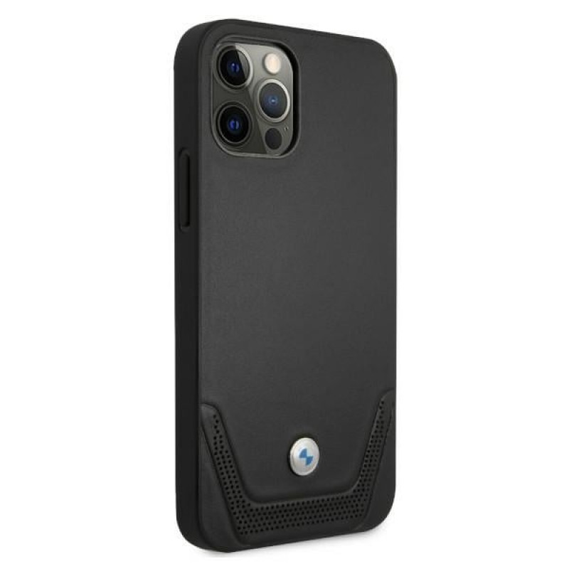 BMW BMHCP12MRSWPK Capa rígida Apple iPhone 12 / 12 Pro Leather Perforate, preta