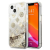 Guess GUHCP13SLGPEGO Capa rígida Apple iPhone 13 mini Peony Liquid Glitter, dourada