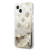 Guess GUHCP13SLGPEGO Capa rígida Apple iPhone 13 mini Peony Liquid Glitter, dourada