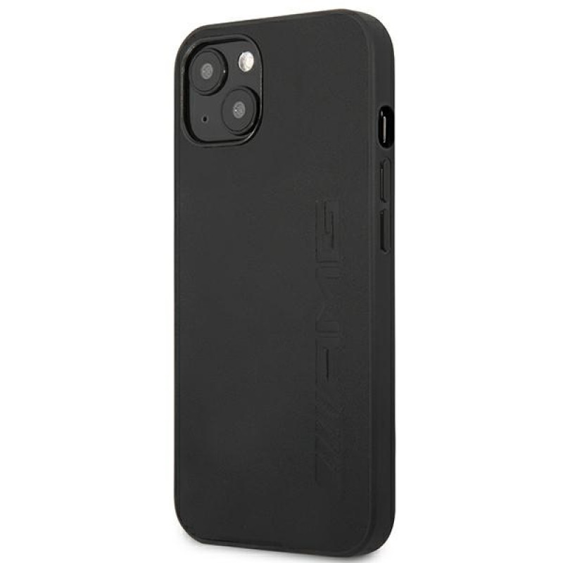 Mercedes-AMG AMHCP14MDOLBK Capa rígida Leather Hot Stamped para Apple iPhone 14 Plus / 15 Plus, preta