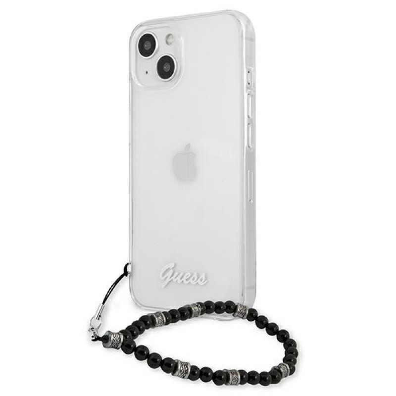 Guess GUHCP13SKPSBK Capa rígida Apple iPhone 13 mini Black Pearl, Transparente