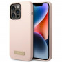 Capa Guess Silicone Metal Logo compatível com MagSafe para Apple iPhone 14 Pro, rosa