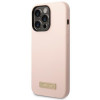 Capa Guess Silicone Metal Logo compatível com MagSafe para Apple iPhone 14 Pro, rosa