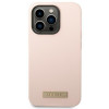 Capa Guess Silicone Metal Logo compatível com MagSafe para Apple iPhone 14 Pro, rosa