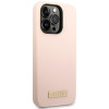 Capa Guess Silicone Metal Logo compatível com MagSafe para Apple iPhone 14 Pro, rosa