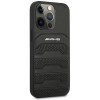 Mercedes-AMG AMHCP14LGSEBK Capa rígida Apple iPhone 14 Pro, Leather Debossed Lines, preta