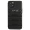 Mercedes-AMG AMHCP14MGSEBK Capa rígida para Apple iPhone 14 Plus / 15 Plus, Leather Debossed Lines, preta