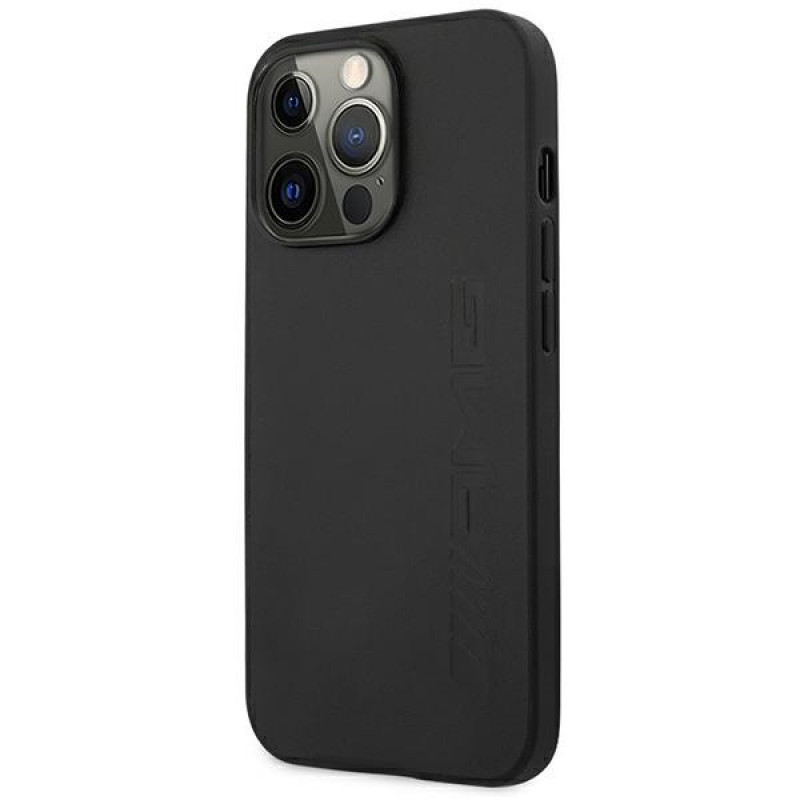 Mercedes-AMG AMHCP14XDOLBK capa rígida Apple iPhone 14 Pro Max, Leather Hot Stamped, preta