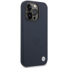 BMW BMHMP14XSILNA Capa Apple iPhone 14 Pro Max, Silicone Metal Logo MagSafe, azul-marinho