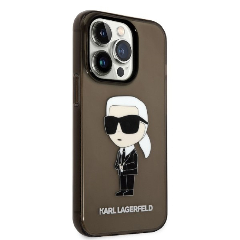 Karl Lagerfeld KLHCP14XHNIKTCK capa rígida Apple iPhone 14 Pro Max, Ikonik Karl, preta