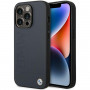 BMW BMHMP14XSLLNA capa rígida Apple iPhone 14 Pro Max, Leather Hot Stamp MagSafe, azul-marinho