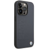 BMW BMHMP14XSLLNA capa rígida Apple iPhone 14 Pro Max, Leather Hot Stamp MagSafe, azul-marinho