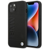 Capa BMW BMHCP14MSLLBK para Apple iPhone 14 Plus / 15 Plus, Leather Stamp, preta