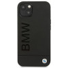 Capa BMW BMHCP14MSLLBK para Apple iPhone 14 Plus / 15 Plus, Leather Stamp, preta