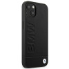Capa BMW BMHCP14MSLLBK para Apple iPhone 14 Plus / 15 Plus, Leather Stamp, preta