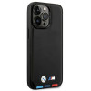 Capa BMW BMHMP14X22PTDK para Apple iPhone 14 Pro Max, Leather Stamp Tricolor MagSafe, preta