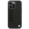 Capa BMW BMHCP14XSLLBK para Apple iPhone 14 Pro Max, Leather Stamp, preta