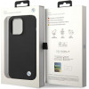 BMW BMHCP14XSILBK Capa rígida Silicone Metal Logo para Apple iPhone 14 Pro Max 6.7", preta