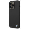 BMW BMHCP14XSILBK Capa rígida Silicone Metal Logo para Apple iPhone 14 Pro Max 6.7", preta