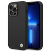 BMW BMHCP14LSILBK Capa Apple iPhone 14 Pro, Silicone Metal Logo, preta