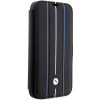Capa tipo livro BMW BMBKP14L22RVSK Leather Stamp Blue Lines para Apple iPhone 14 Pro 6.1", preta