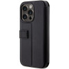 Capa tipo livro BMW BMBKP14L22RVSK Leather Stamp Blue Lines para Apple iPhone 14 Pro 6.1", preta