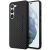 Capa rígida Mercedes-AMG AMHCS23SBLSCA Carbon Stripe & Embossed para Samsung Galaxy S23 (S911), preta