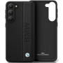 Capa rígida BMW BMHCS23M22RDPK Leather Textured & Stripe para Samsung Galaxy S23+ (S916), preta